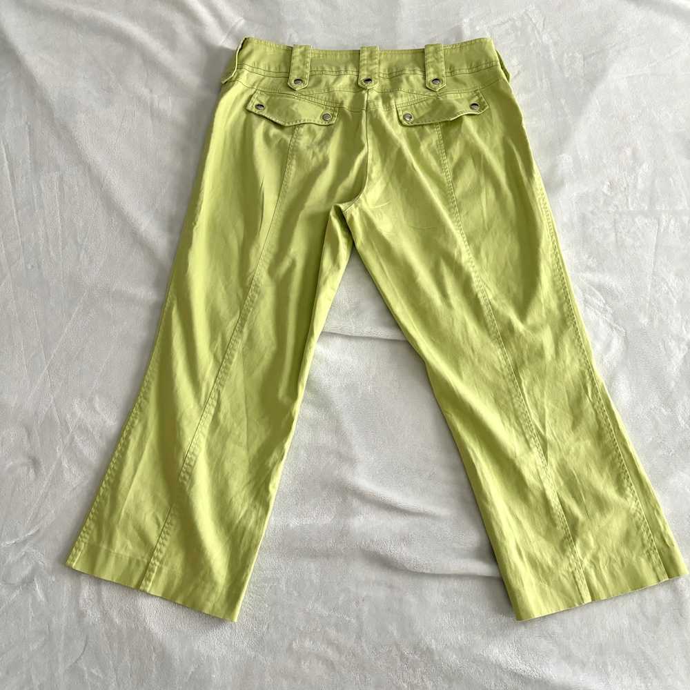 Y2K Cache Cargo Capri Pants Sz 12 Lime Green Char… - image 2