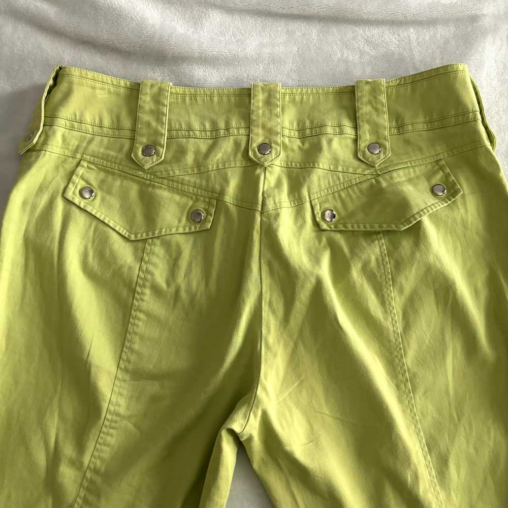 Y2K Cache Cargo Capri Pants Sz 12 Lime Green Char… - image 5