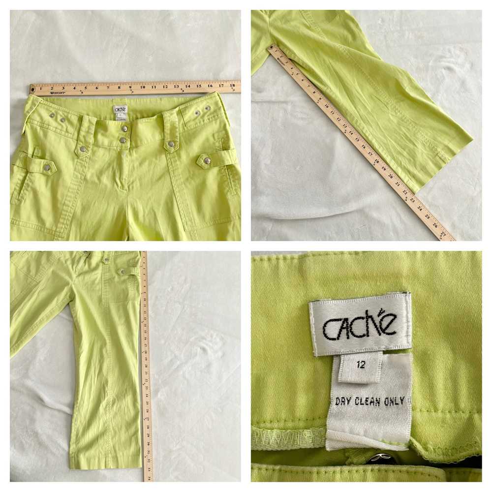 Y2K Cache Cargo Capri Pants Sz 12 Lime Green Char… - image 7