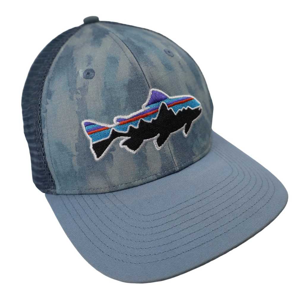 Patagonia Fitz Roy Trout Logo Mesh Trucker Hat Bl… - image 2
