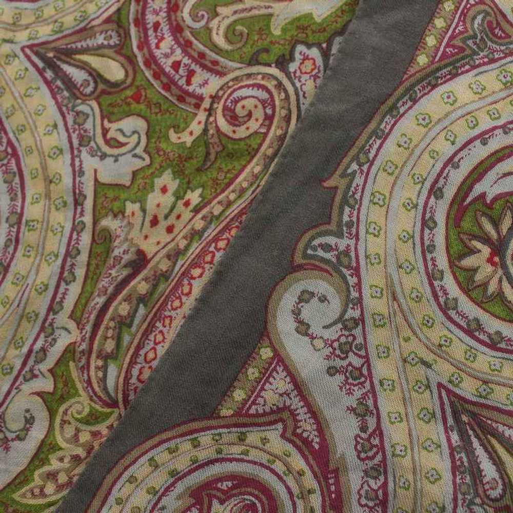 Etro Scarf Paisley Pattern Large Size Silk Wool G… - image 4