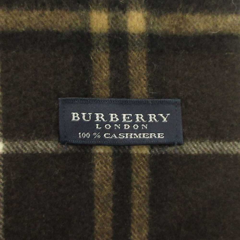 Burberry London Muffler Stole Fringe Check Cashme… - image 4