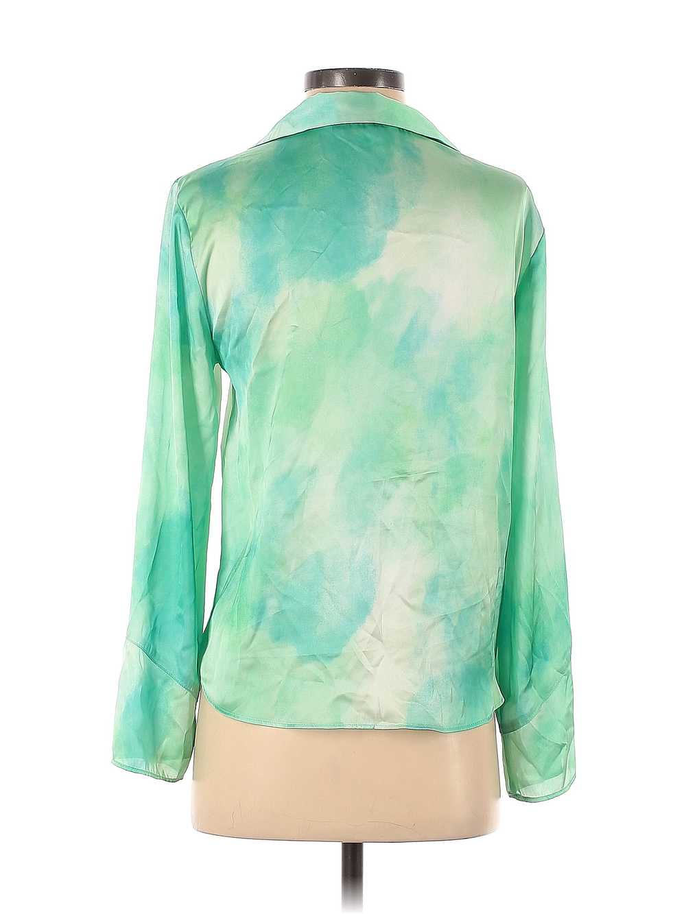 Zara Women Green Long Sleeve Blouse S - image 2