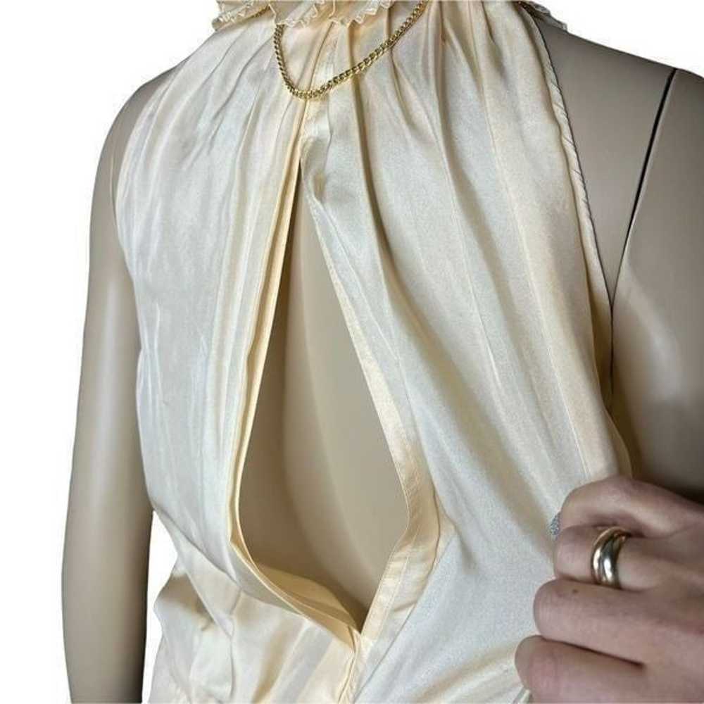 Meghan LA Boho Silk Top Blouse Ruffles Chains - image 7