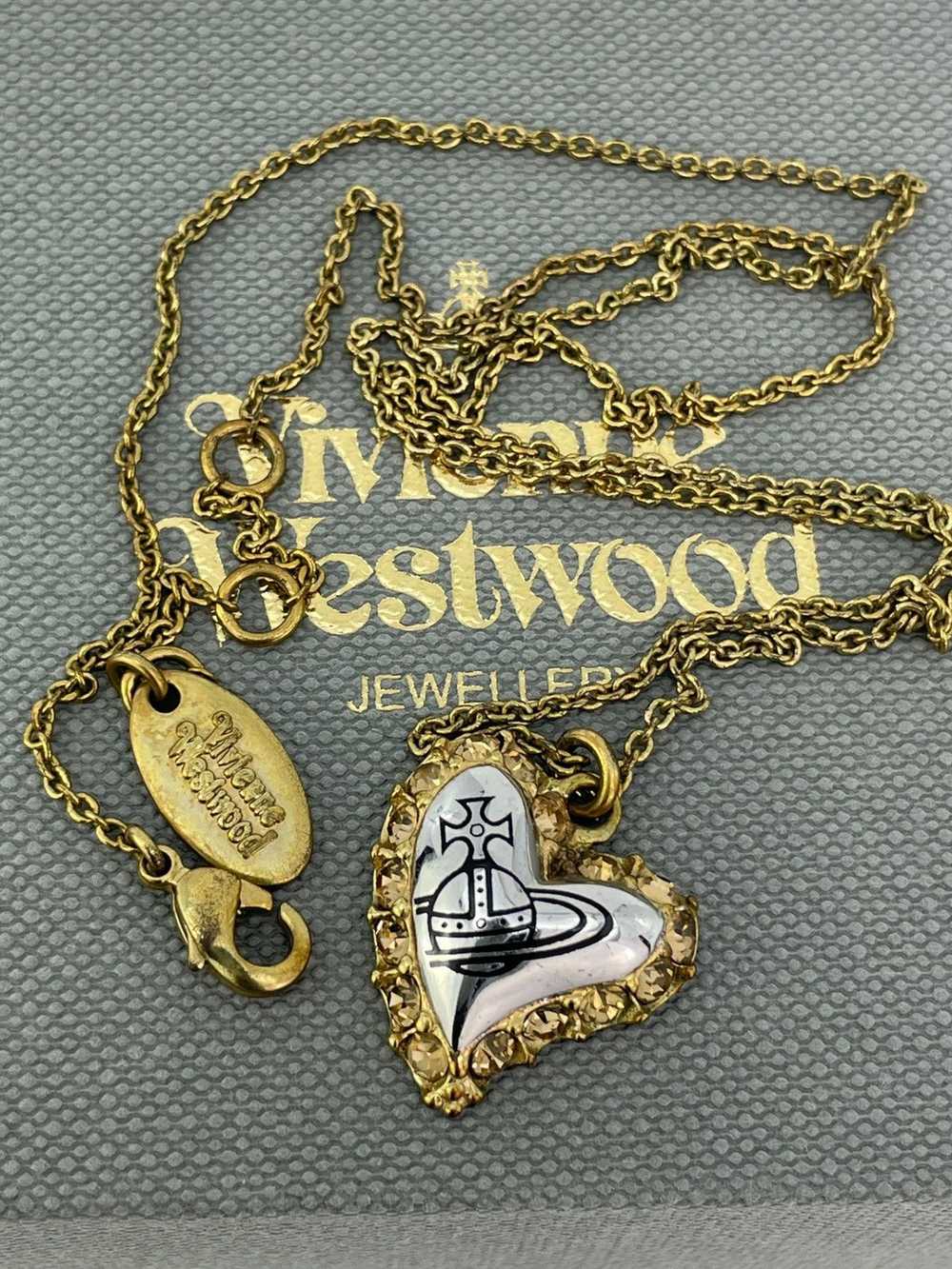 Vivienne Westwood Crystal Heart Orb Necklace - image 12
