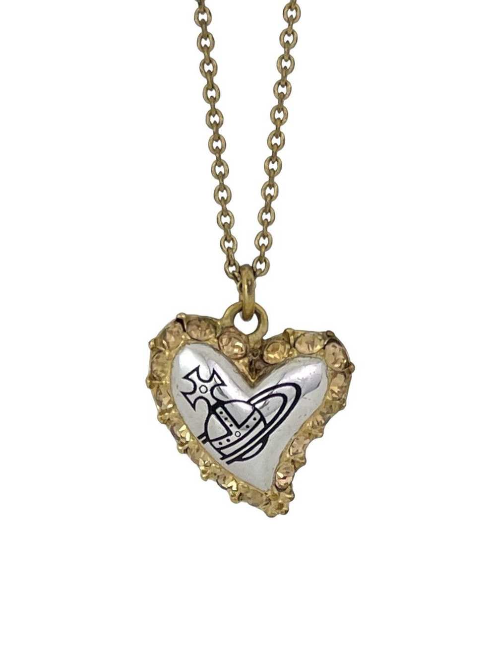 Vivienne Westwood Crystal Heart Orb Necklace - image 1