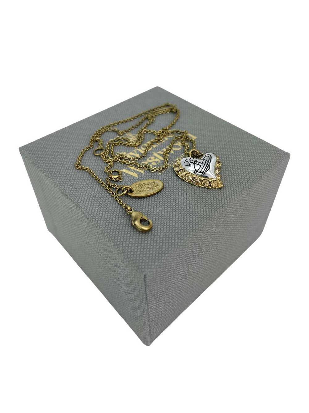 Vivienne Westwood Crystal Heart Orb Necklace - image 3