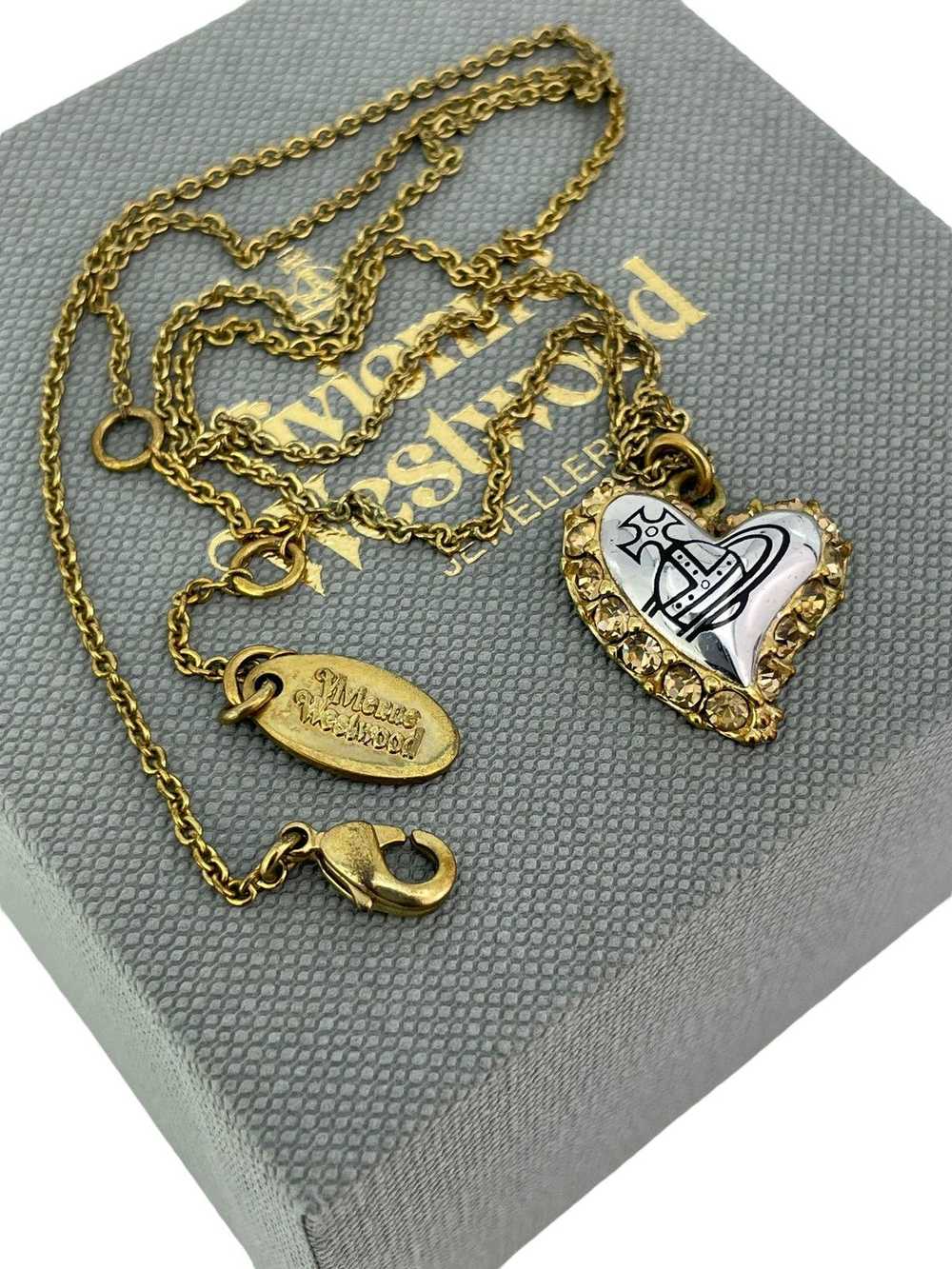 Vivienne Westwood Crystal Heart Orb Necklace - image 7