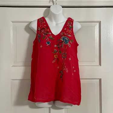 Johnny Was Workshop Cara Linen Embroidered Tank
