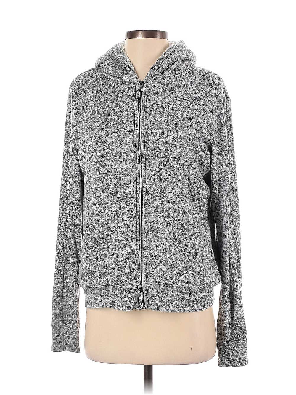 B Collection by Bobeau Women Gray Zip Up Hoodie S - image 1