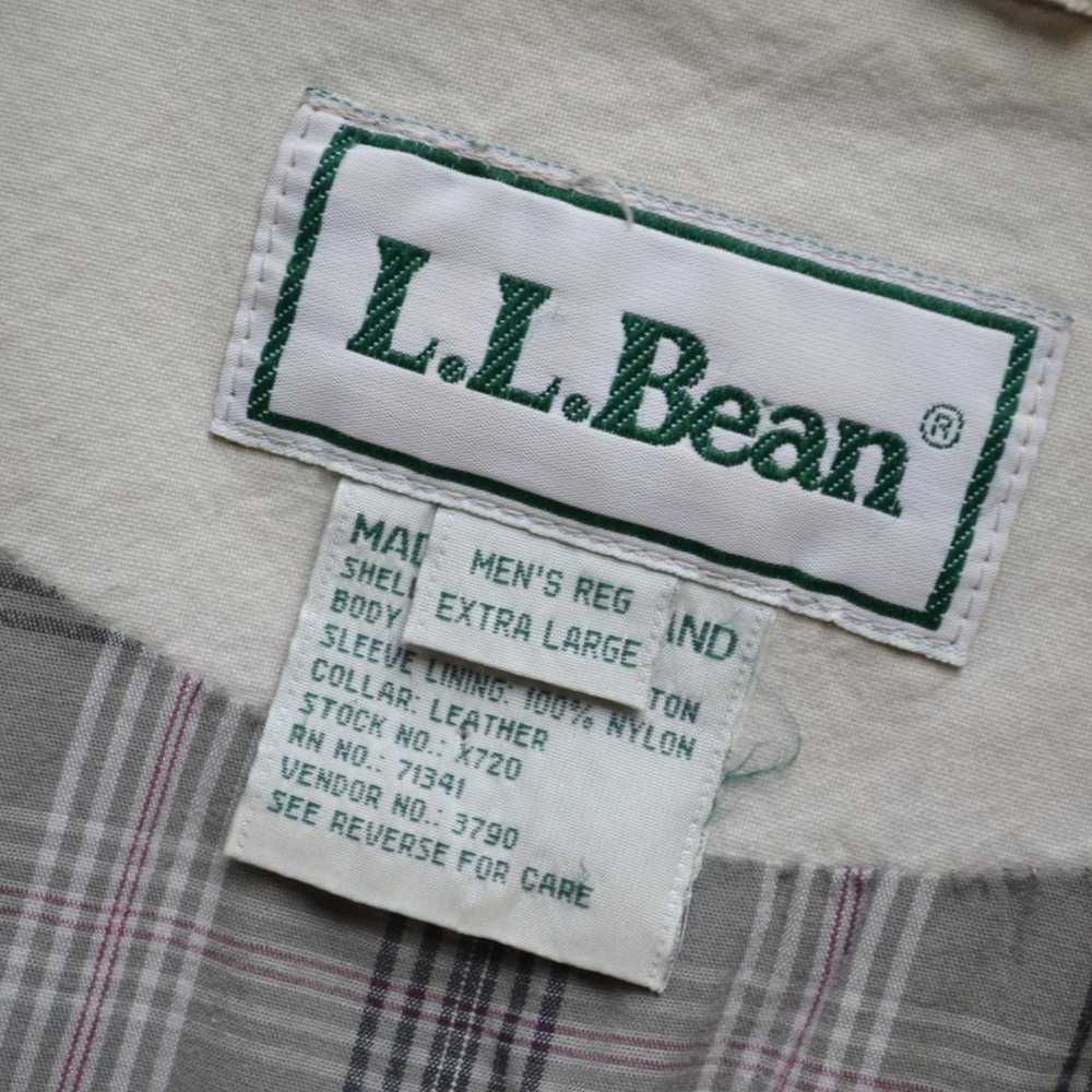 LL Bean Chore Coat Tan Leather Collar Size L - image 3