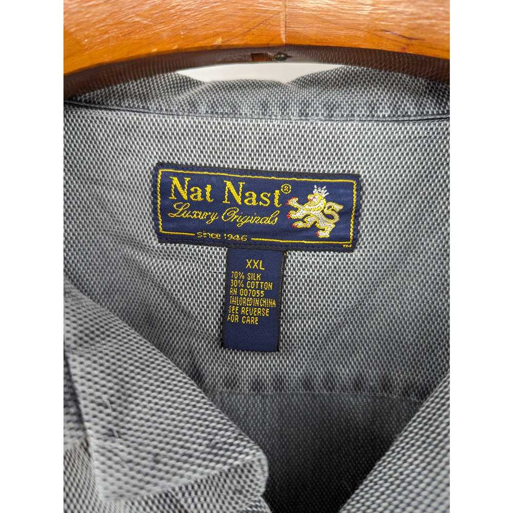Vintage NAT NAST Silk Blend Gray Button Down Men'… - image 2