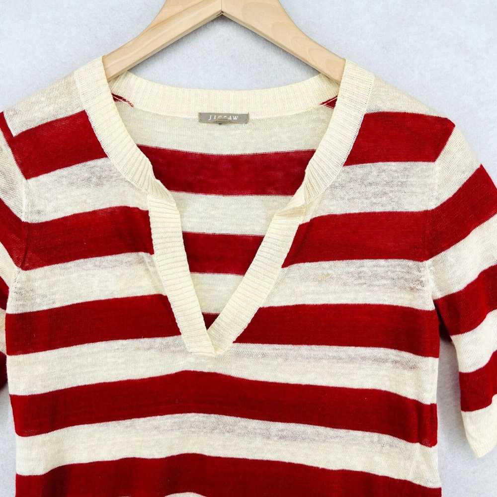 Jigsaw JIGSAW 100% Linen Sweater Womens XS Stripe… - image 3