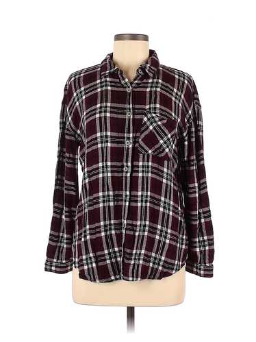 Maurices Women Red Long Sleeve Button-Down Shirt M - image 1