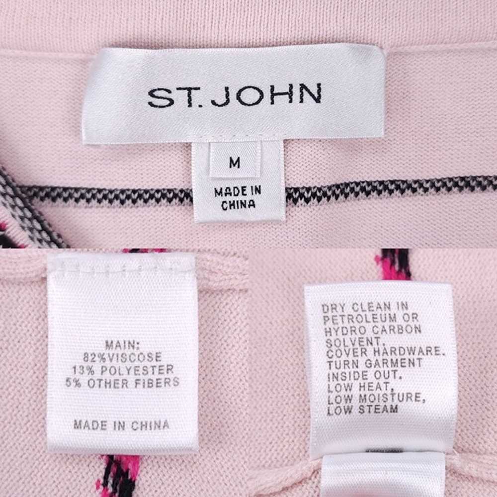 St. John M Pink Multi Open Santana Knit Striped 3… - image 11