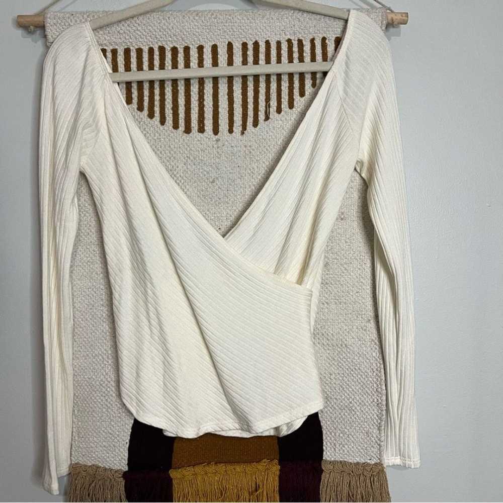 Reformation Minnie ribbed long sleeve top size la… - image 11