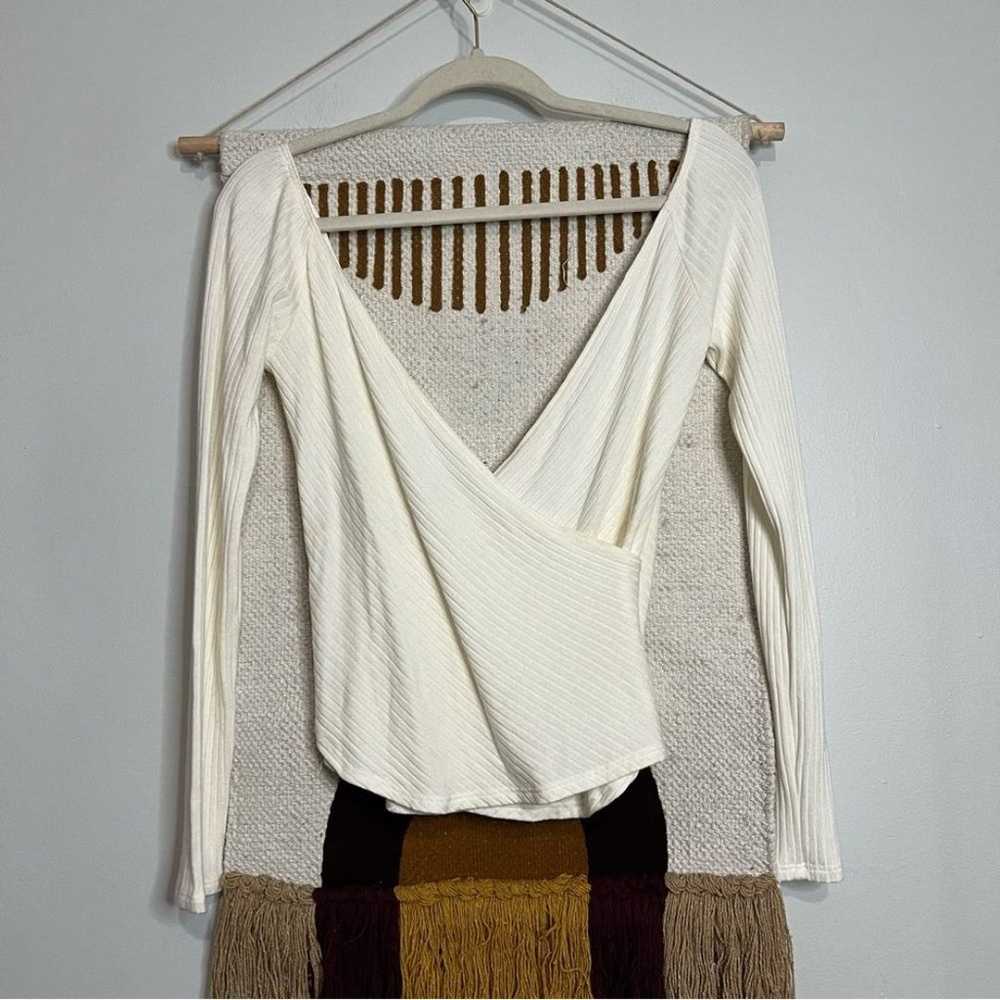 Reformation Minnie ribbed long sleeve top size la… - image 3