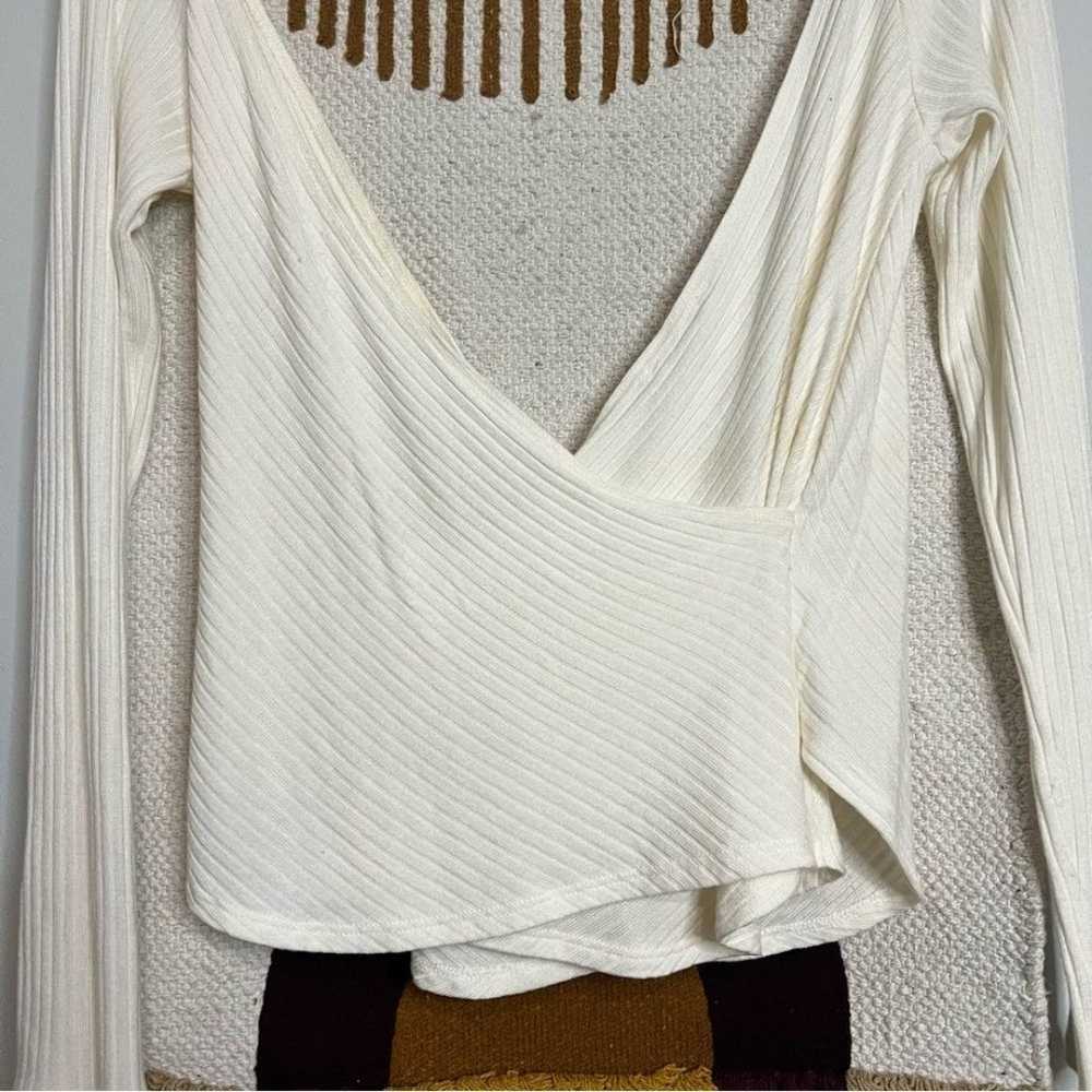Reformation Minnie ribbed long sleeve top size la… - image 4