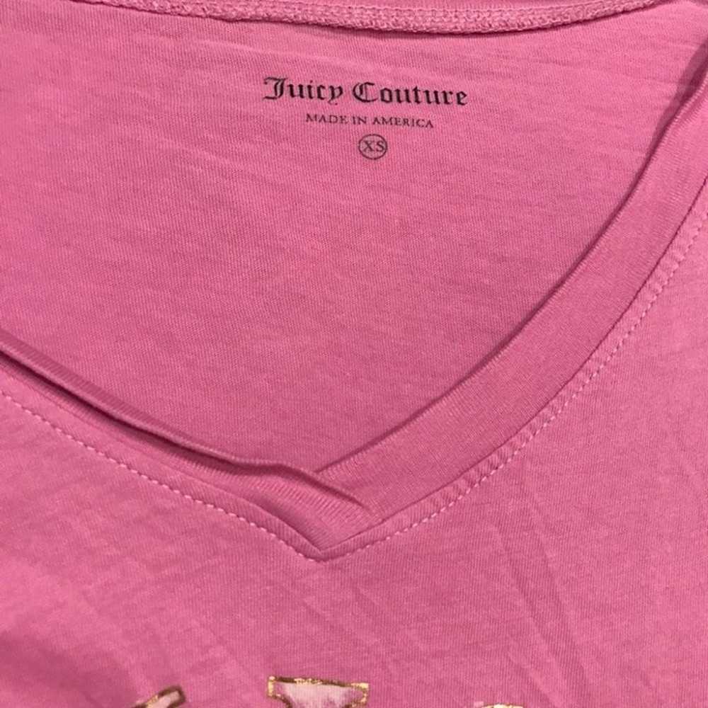 Juicy Couture T Shirt Pink Soft Cotton Sz XS - image 3