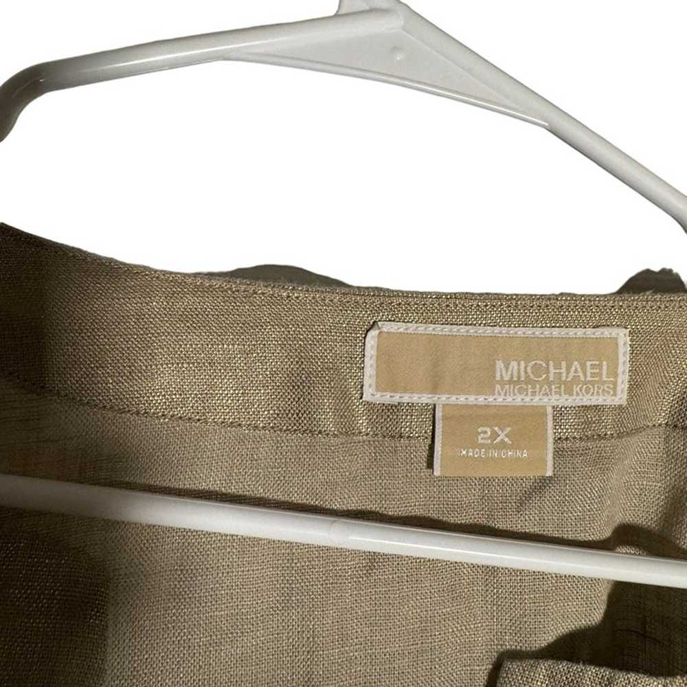 Michael Michael Kors Linen Metallic Gold V-Neck B… - image 3