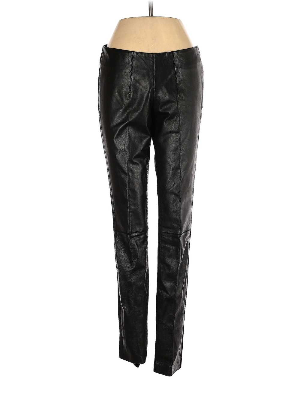 MY TRIBE Women Black Leather Pants XS - image 1
