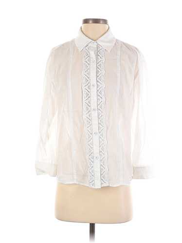 CAbi Women White Long Sleeve Button-Down Shirt M