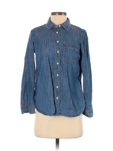 Talbots Women Blue Long Sleeve Button-Down Shirt … - image 1