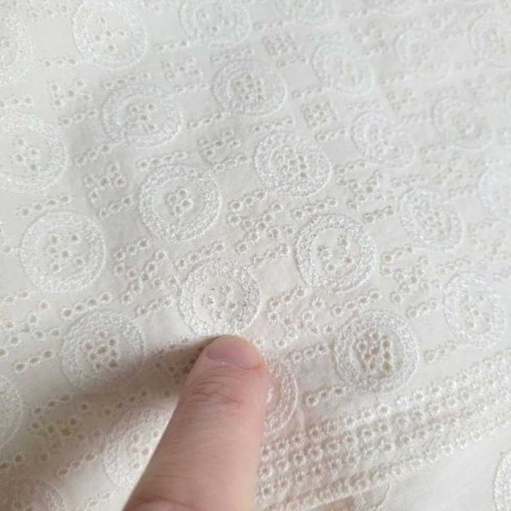 Adam Lippes Ivory White 100% Cotton Blouse Sleeve… - image 10