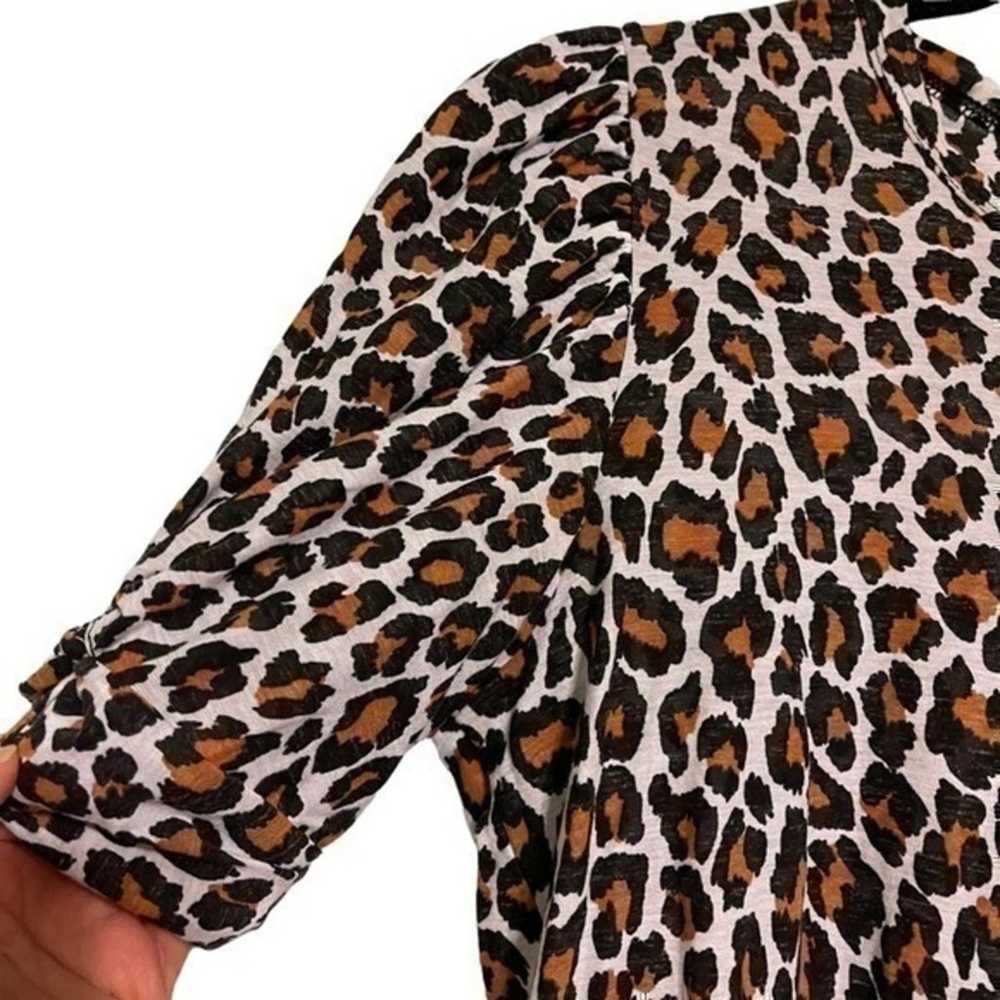 A.L.C Kati Leopard Animal Print Twist Short Sleev… - image 10