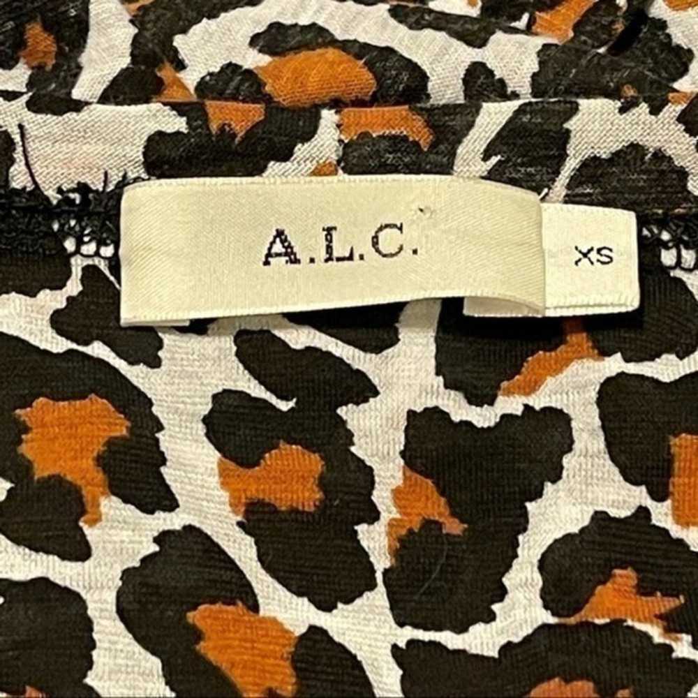 A.L.C Kati Leopard Animal Print Twist Short Sleev… - image 3