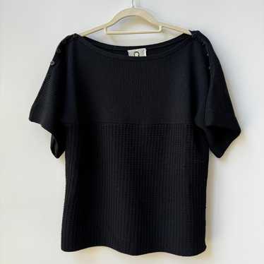 Maison Mayle Short Sleeve knit sweater black top … - image 1
