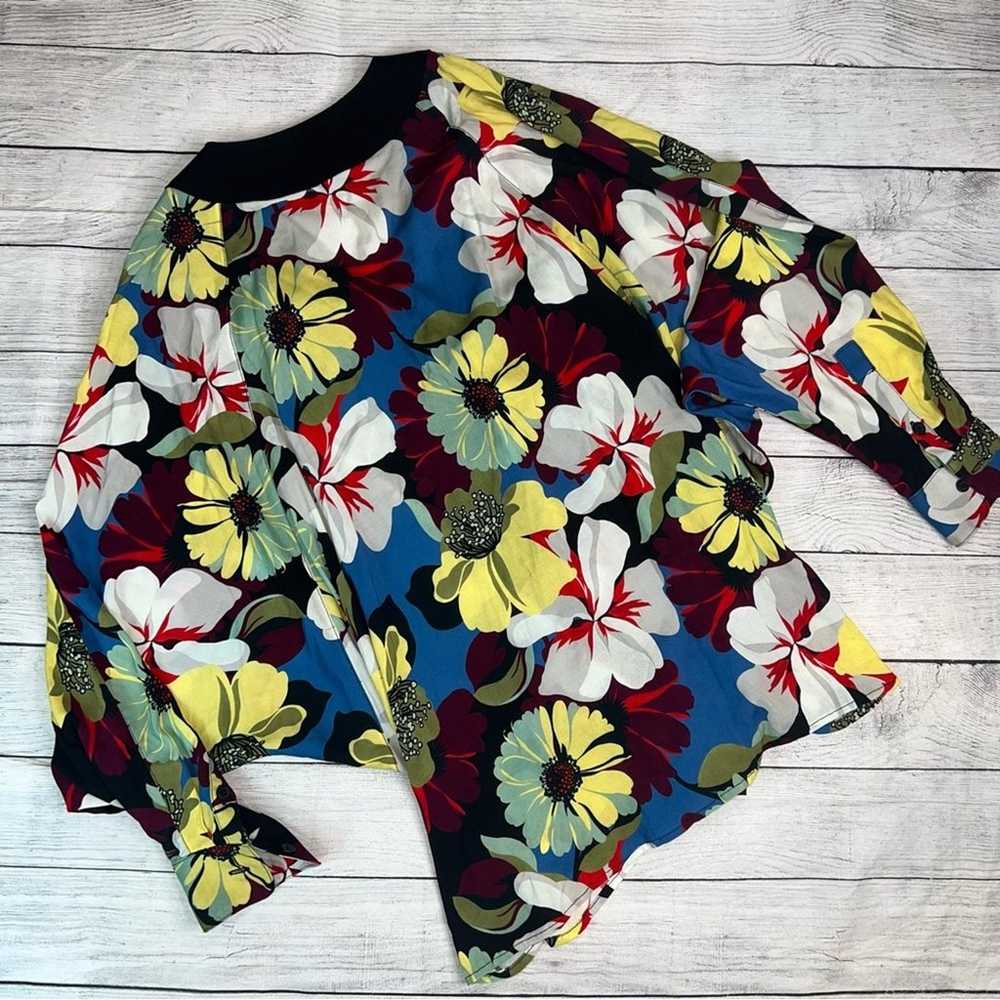 SMYTHE Blocked Kimono Blouse Multicolor Floral wi… - image 9