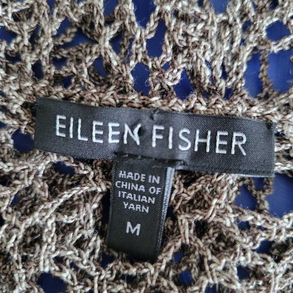 Eileen Fisher | Women's Linen Crochet Shell Itali… - image 8