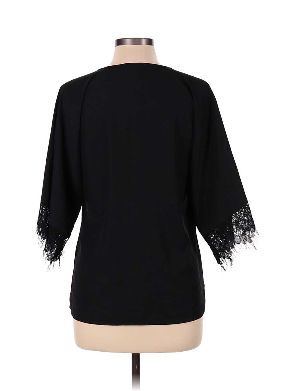 Sunny Leigh Women Black 3/4 Sleeve Blouse M - image 2