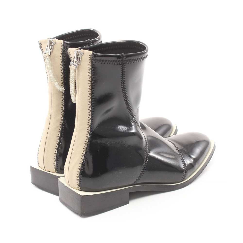 Fendi Short Boots Patent Leather Black Ivory - image 2