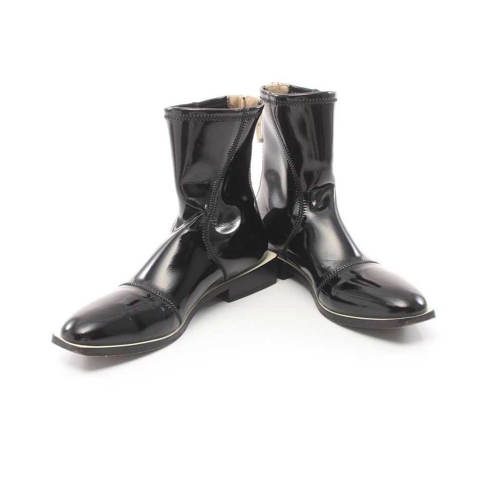 Fendi Short Boots Patent Leather Black Ivory - image 3