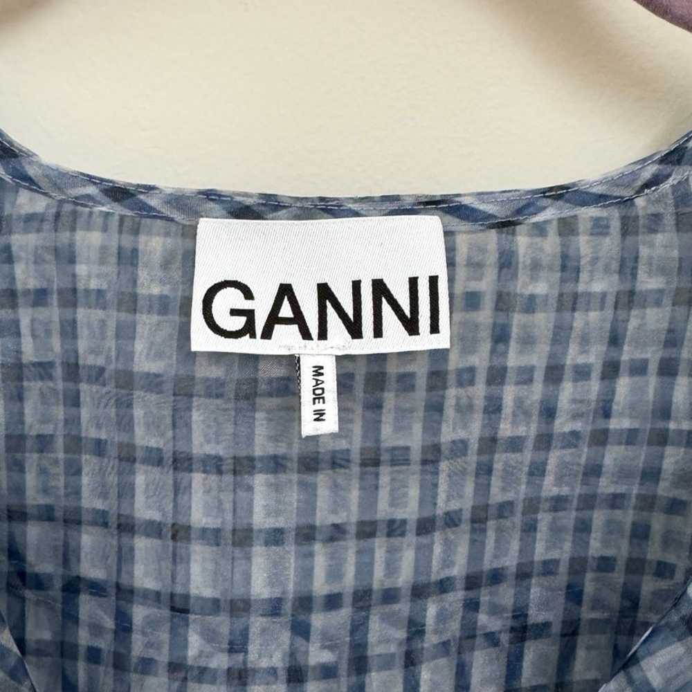 Ganni Plaid Organza Sheer Top - image 6