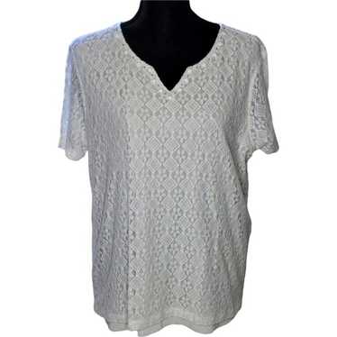 White Floral Lace Top - image 1