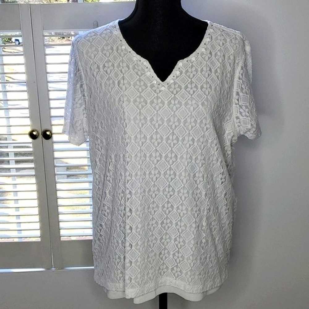 White Floral Lace Top - image 2