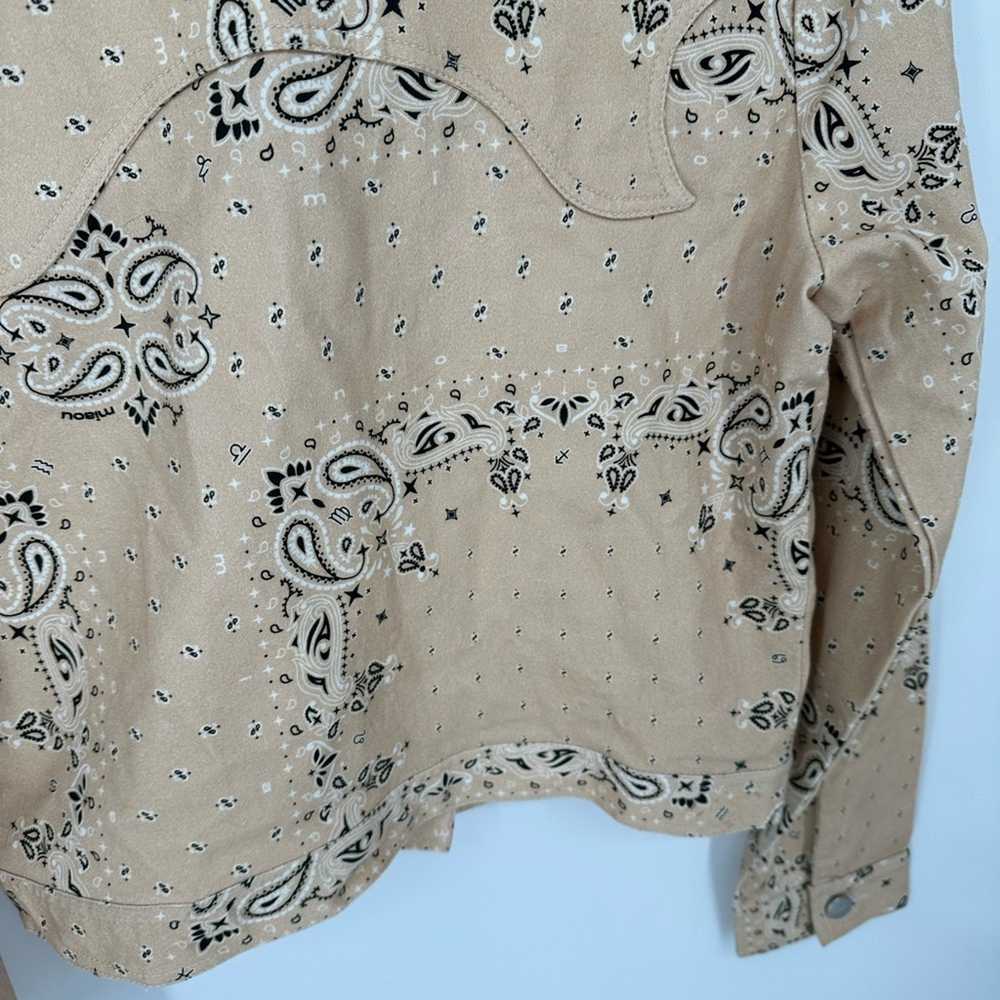 Miaou Lex Bandana Print Cropped Denim Jacket Size… - image 7