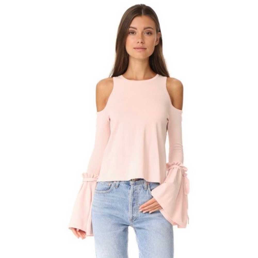 Milly Pink Cold Shoulder Tie top sz small - image 1