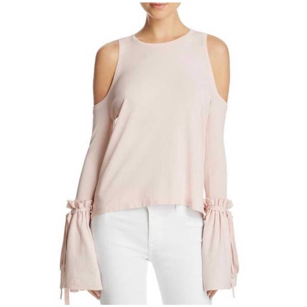 Milly Pink Cold Shoulder Tie top sz small - image 2