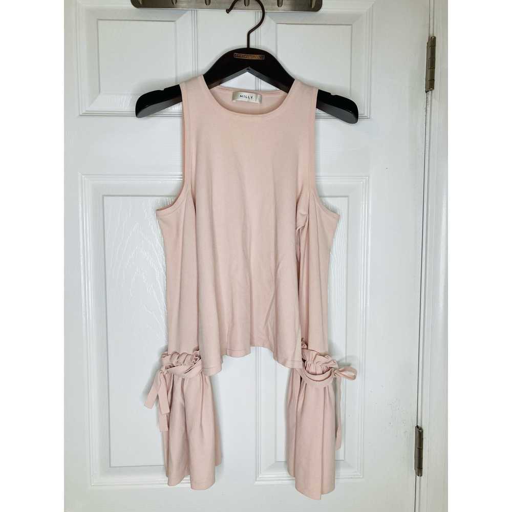 Milly Pink Cold Shoulder Tie top sz small - image 4