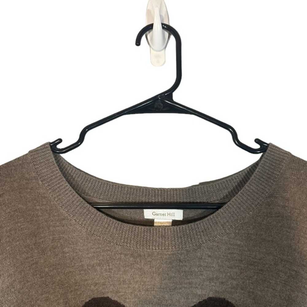 Garnet Hill Brown Wool Long Sleeve Heart Pullover… - image 4