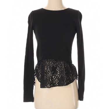 Theory Jersey Bente Lace-hem Size P Black Sweater - image 1