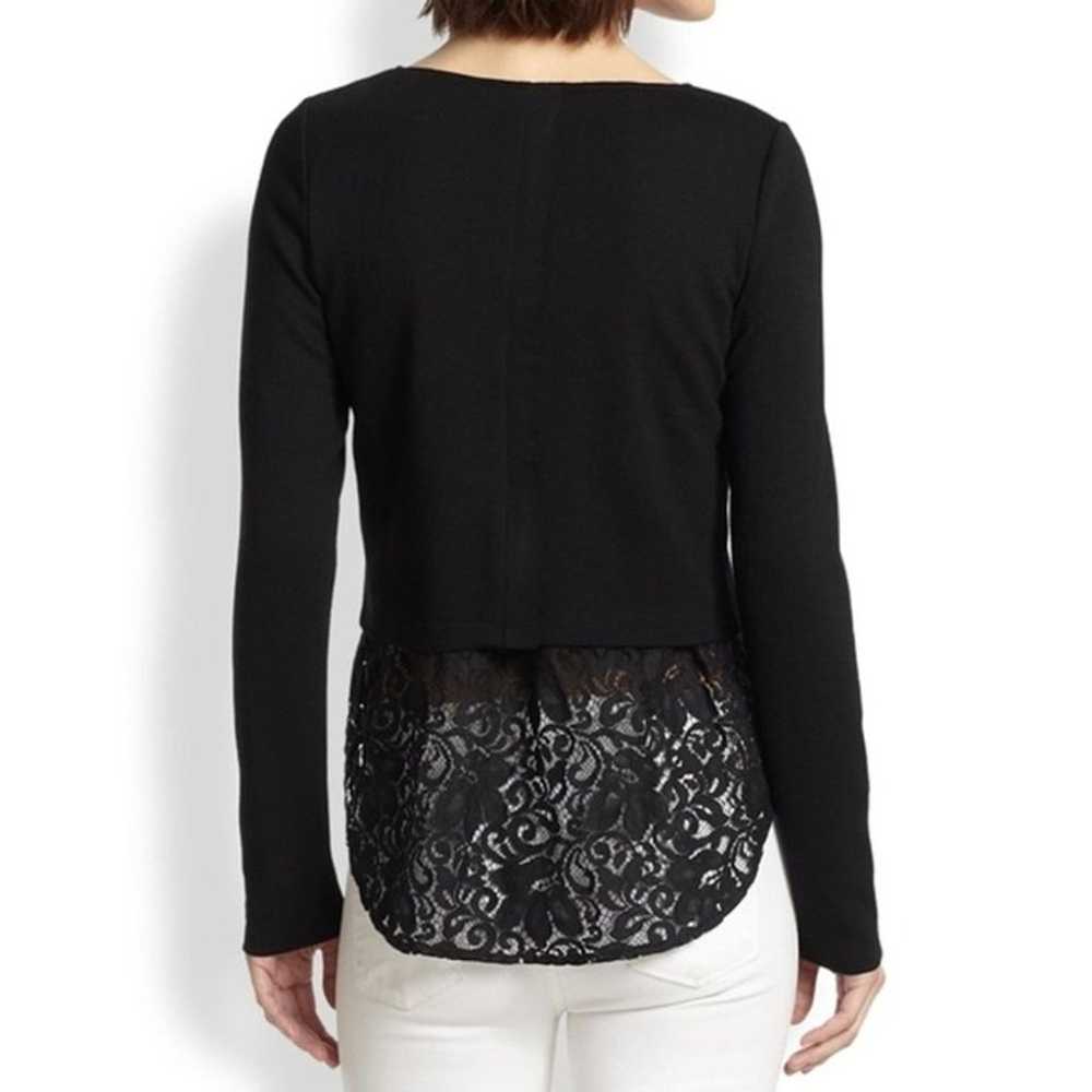 Theory Jersey Bente Lace-hem Size P Black Sweater - image 3