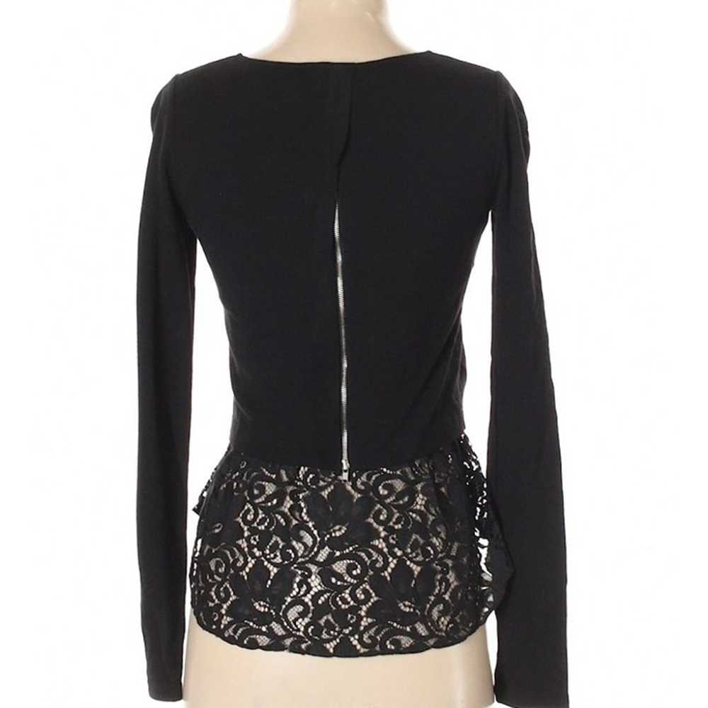 Theory Jersey Bente Lace-hem Size P Black Sweater - image 4