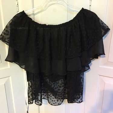 Basic Collection Black Cropped Blouse - image 1
