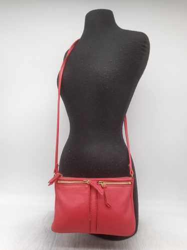 Fossil Erin Red Pebble Leather Crossbody Handbag P