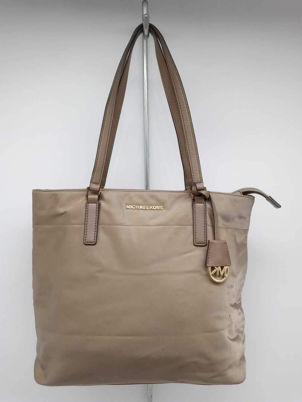 Michael Kors Morgan Tan Nylon Large Tote Handbag … - image 1